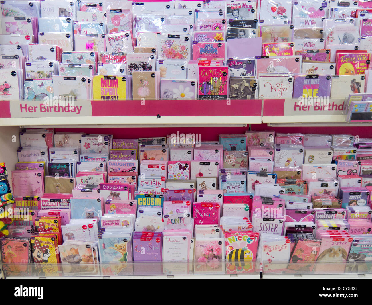 Les ventes de cartes de vœux Banque D'Images