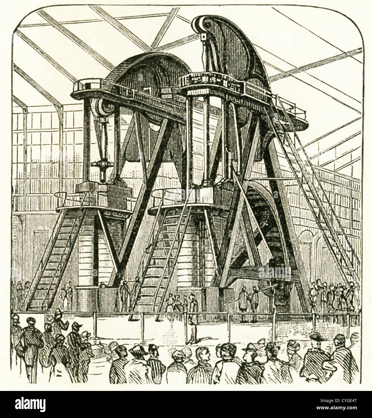 Moteur Corliss centenaire a été spécialement construit moteur faisceau rotatif alimenté que la plupart des pièces à l'Exposition du Centenaire en 1876. Banque D'Images