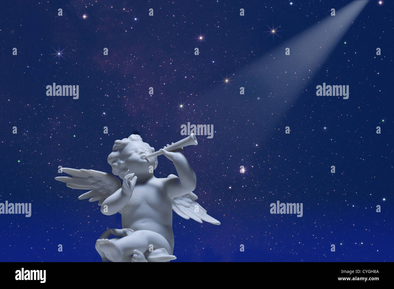 Statue Angel et stars Banque D'Images