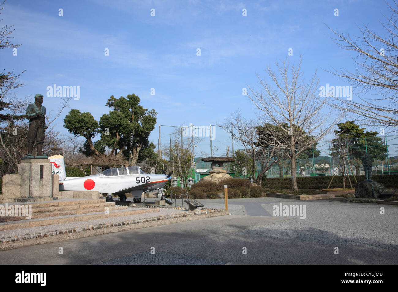 Statue de pilote kamikaze suicide Chiran dans le parc de la paix, Kagoshima Banque D'Images
