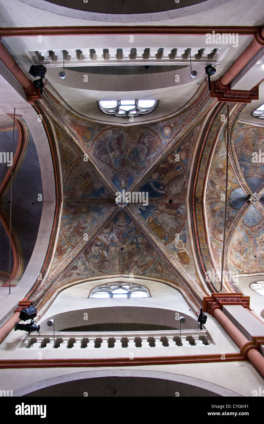 Voûte peinte médiévale de Saint Maria Lyskirchen église, Cologne, Köln, Nordrhein-Westfalen, Allemagne Banque D'Images
