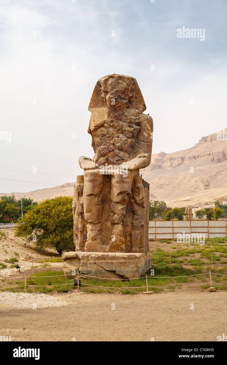 Colosses de Memnon. Louxor, Egypte Banque D'Images