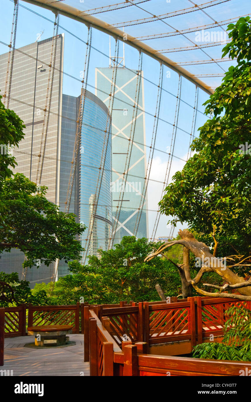 L'intérieur, Edward Youde Aviary, parc de Hong Kong, Hong Kong Banque D'Images