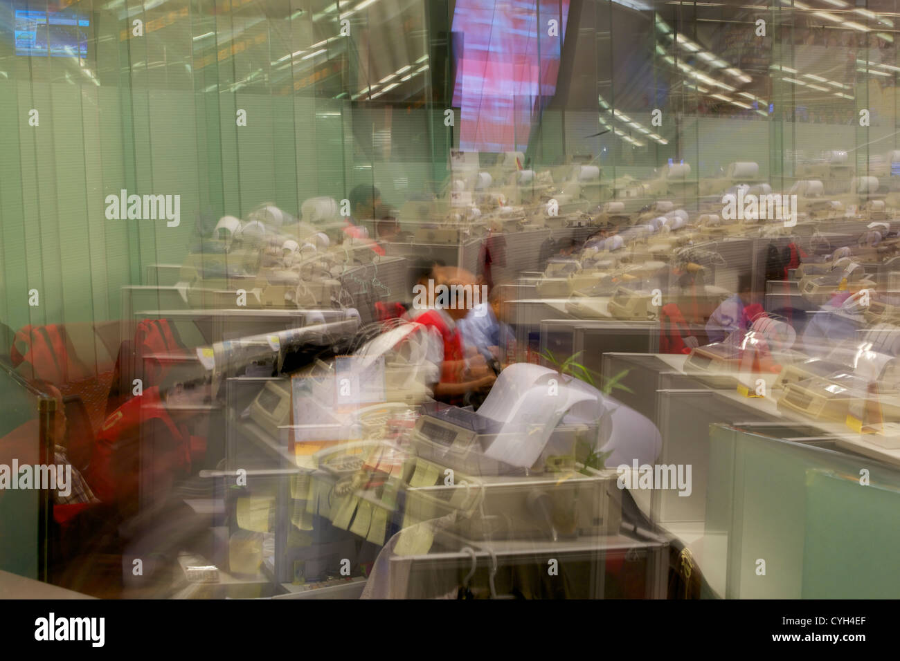 Hong Kong Stock Exchange trading floor Banque D'Images