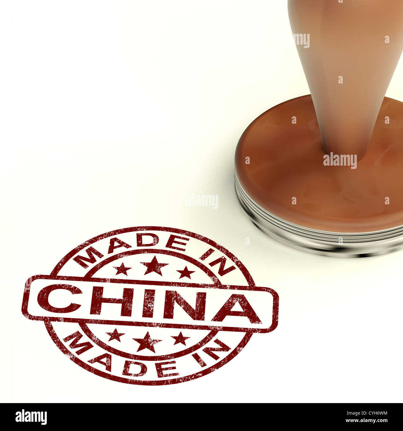 Fabriqué en Chine Stamp montre produit chinois ou produire Banque D'Images