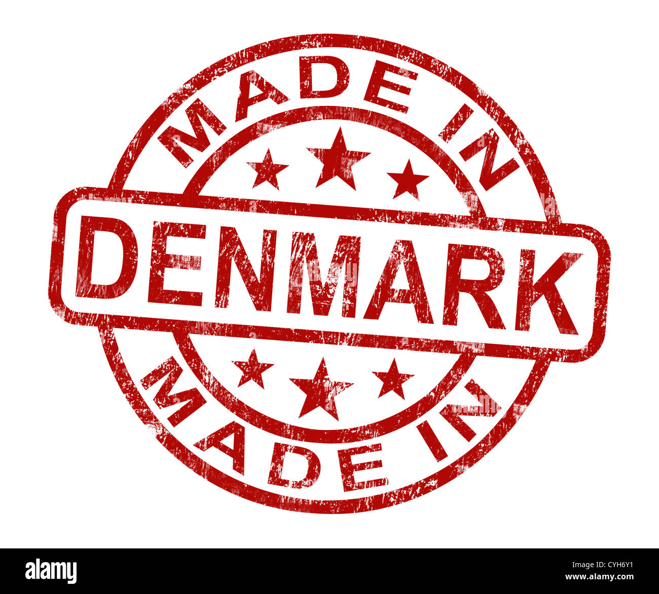 Faite au Danemark timbre représentant des produits danois ou produire Banque D'Images