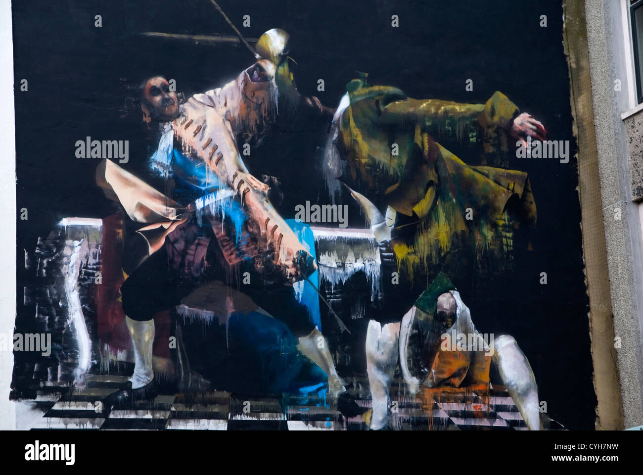 Voir aucun mal street art project nelson street bristol angleterre Banque D'Images