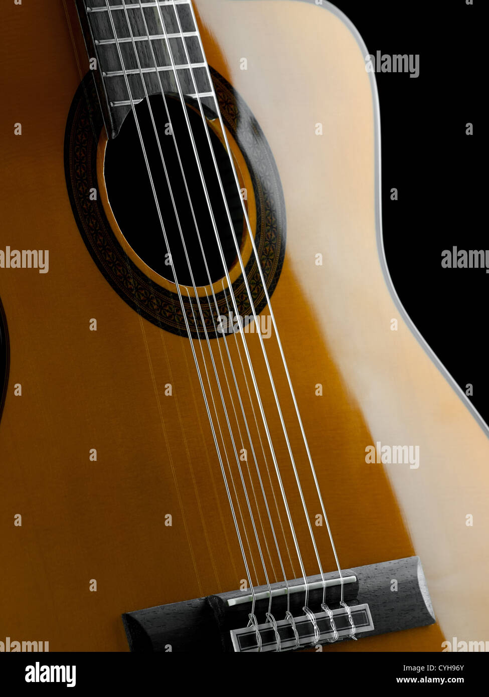 Gros plan de la guitare classique, pour la musique,Thèmes Divertissement Banque D'Images