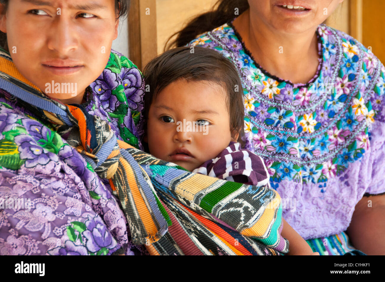 Les femmes mayas du Guatemala et les enfants Guatemala Solola Banque D'Images