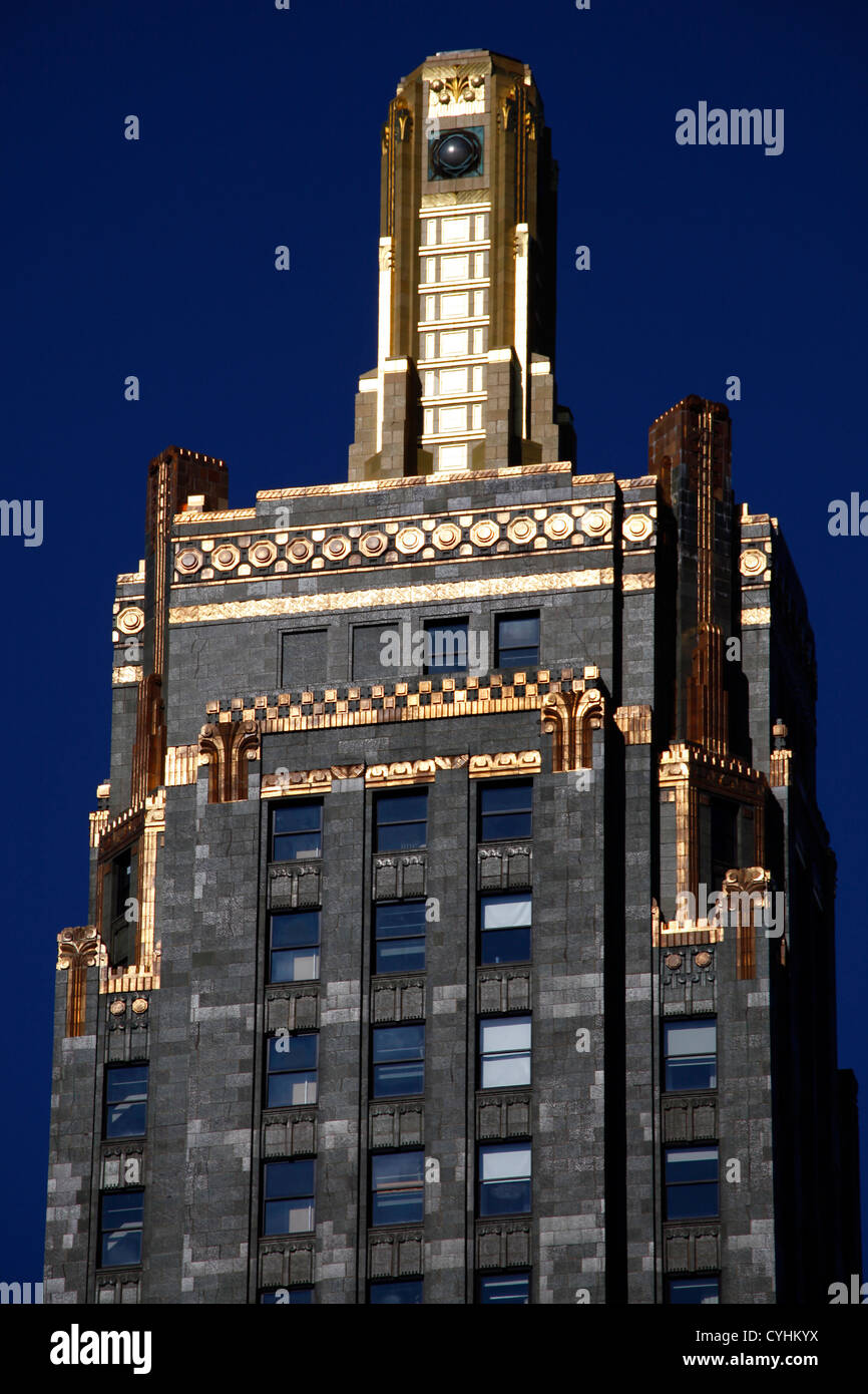 En tête de la feuille d'or & Carbone Carbide Building, Chicago, Illinois, l'Amérique Banque D'Images