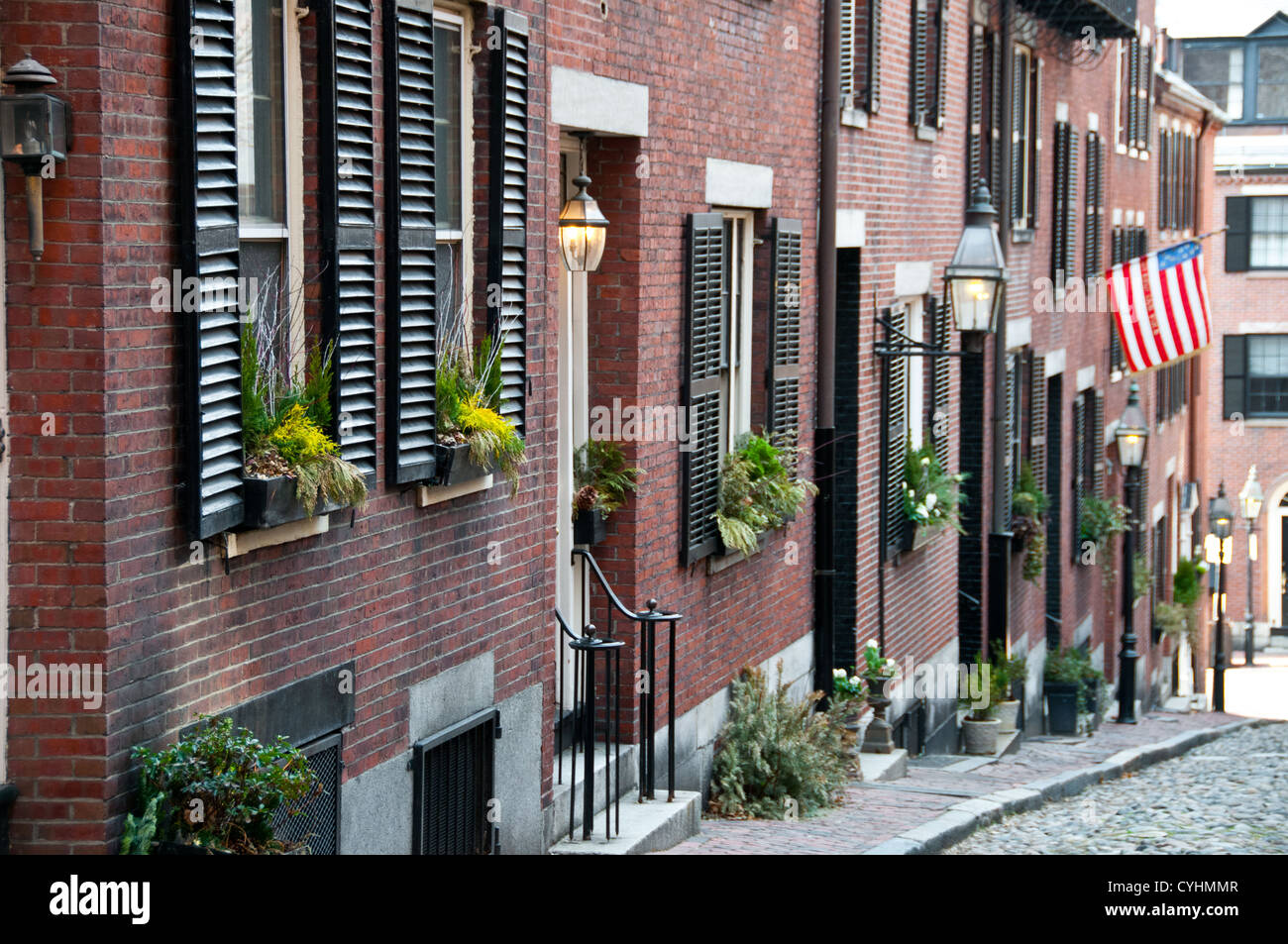 Alcorn Street Boston Massachusetts Beacon Hill Banque D'Images