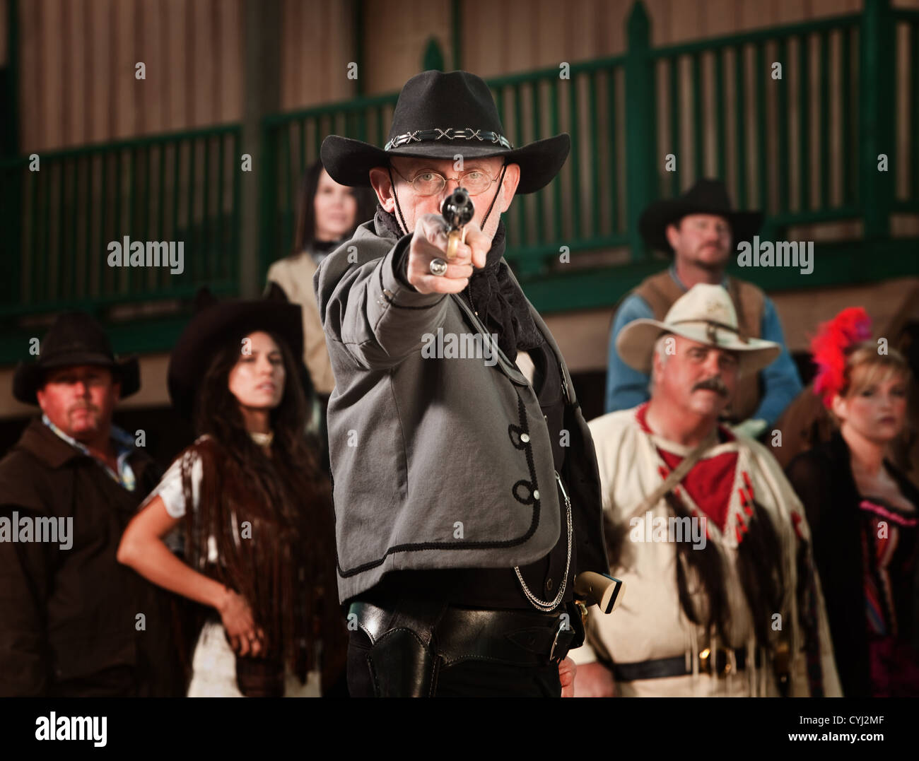 1800 western sheriff à coups tirés à bout portant Banque D'Images