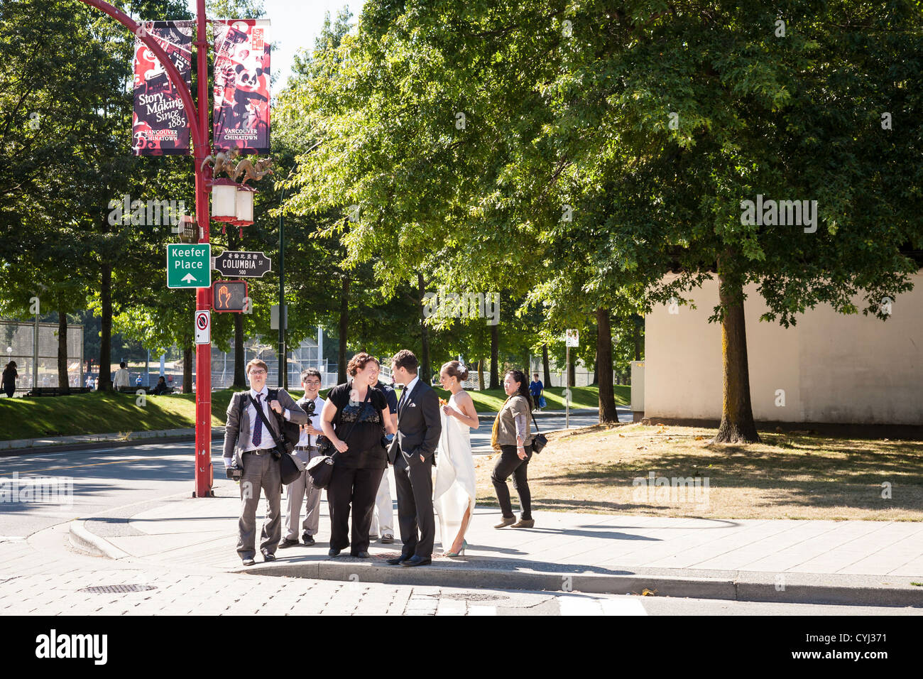 Scène de rue, Chinatown, Vancouver, Canada, Banque D'Images