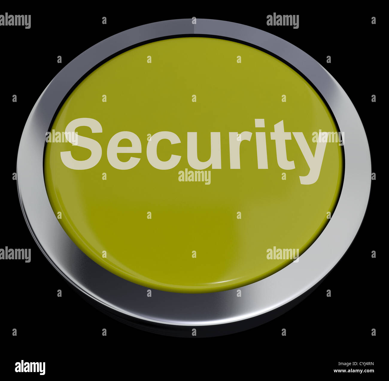 Bouton jaune sécurité Confidentialité et sécurité Cryptage montrant Banque D'Images