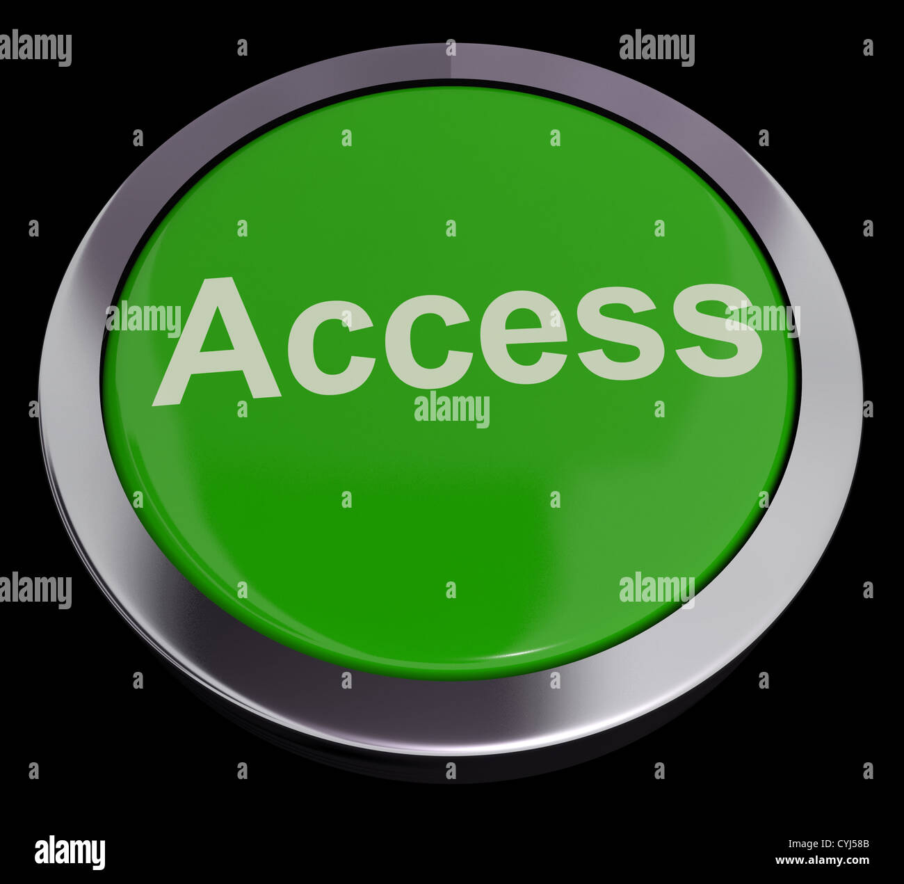 Bouton d'accès en Sécurité et autorisations montrant vert Banque D'Images
