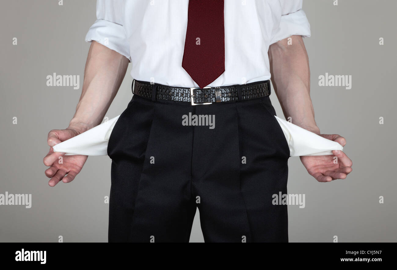 Homme d'affaires en faillite Banque D'Images