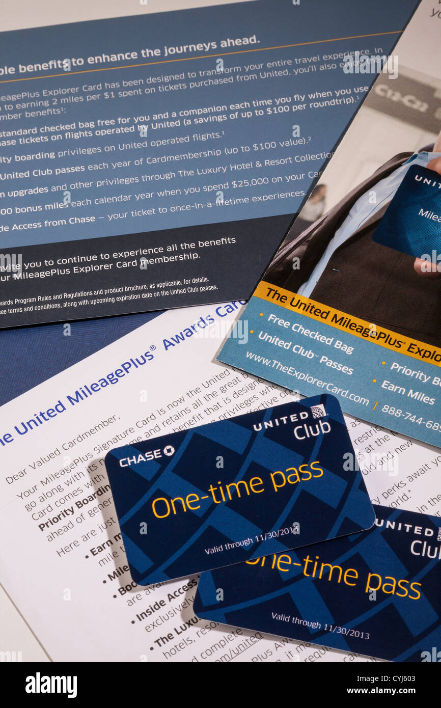 Still Life United Visa carte de crédit programme MileagePlus Banque D'Images