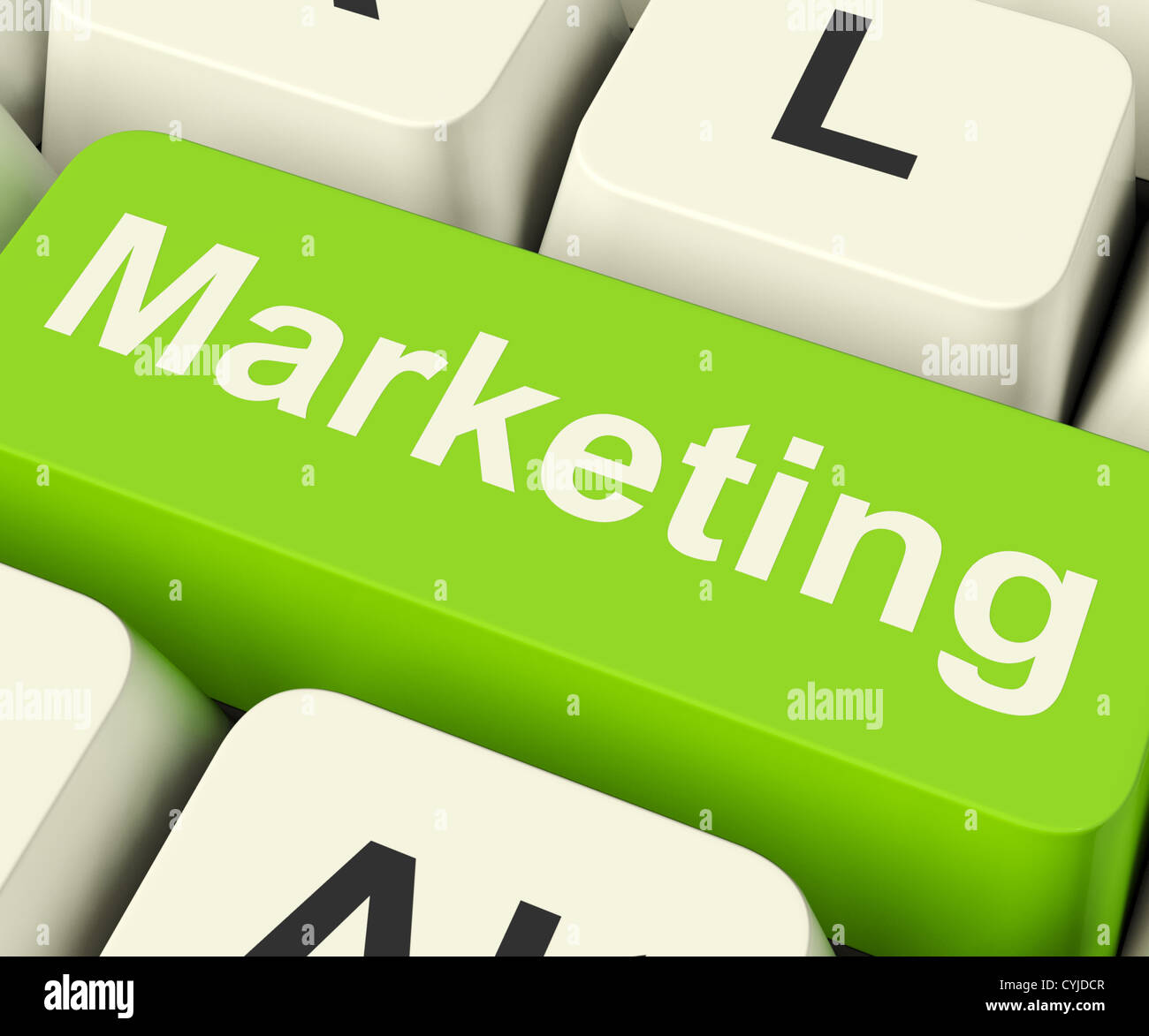 La clé du Marketing en ligne peut être Blogs Sites Web Médias sociaux ou des listes d'Email Banque D'Images