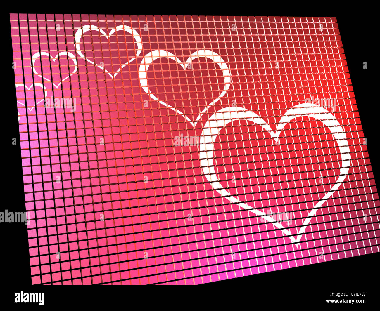 Le cœur sur l'écran de l'ordinateur montre l'amour et de la datation en ligne Banque D'Images