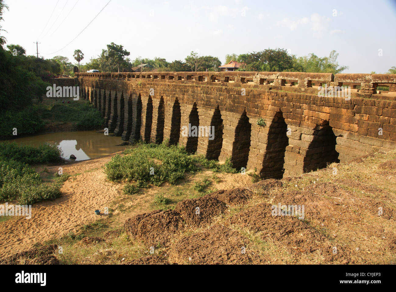 12e siècle Pont de Kampong Kdei La Province de Siem Reap (Cambodge) Banque D'Images