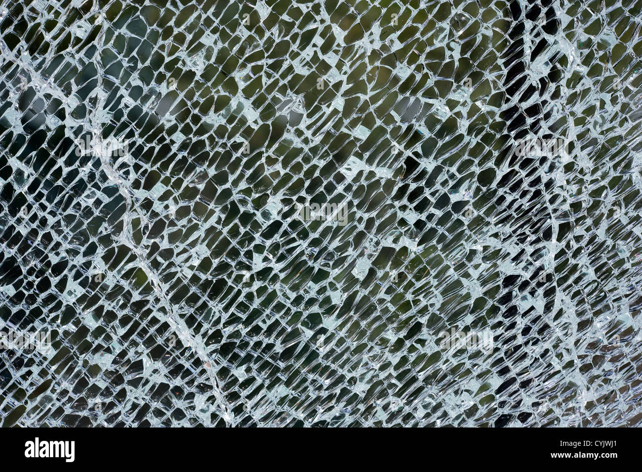 Une vitre cassée causés par le vandalisme Banque D'Images