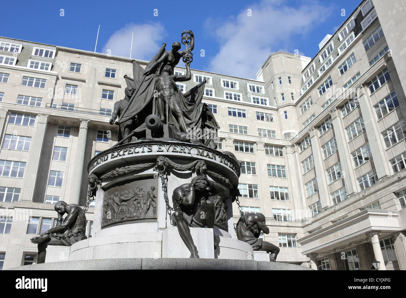 Monument Nelson, d'échange de drapeaux, Liverpool, Royaume-Uni Banque D'Images