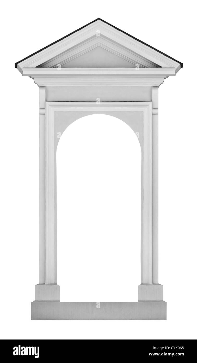 Ancien bâtiment classique élément extérieur, isolé. Banque D'Images