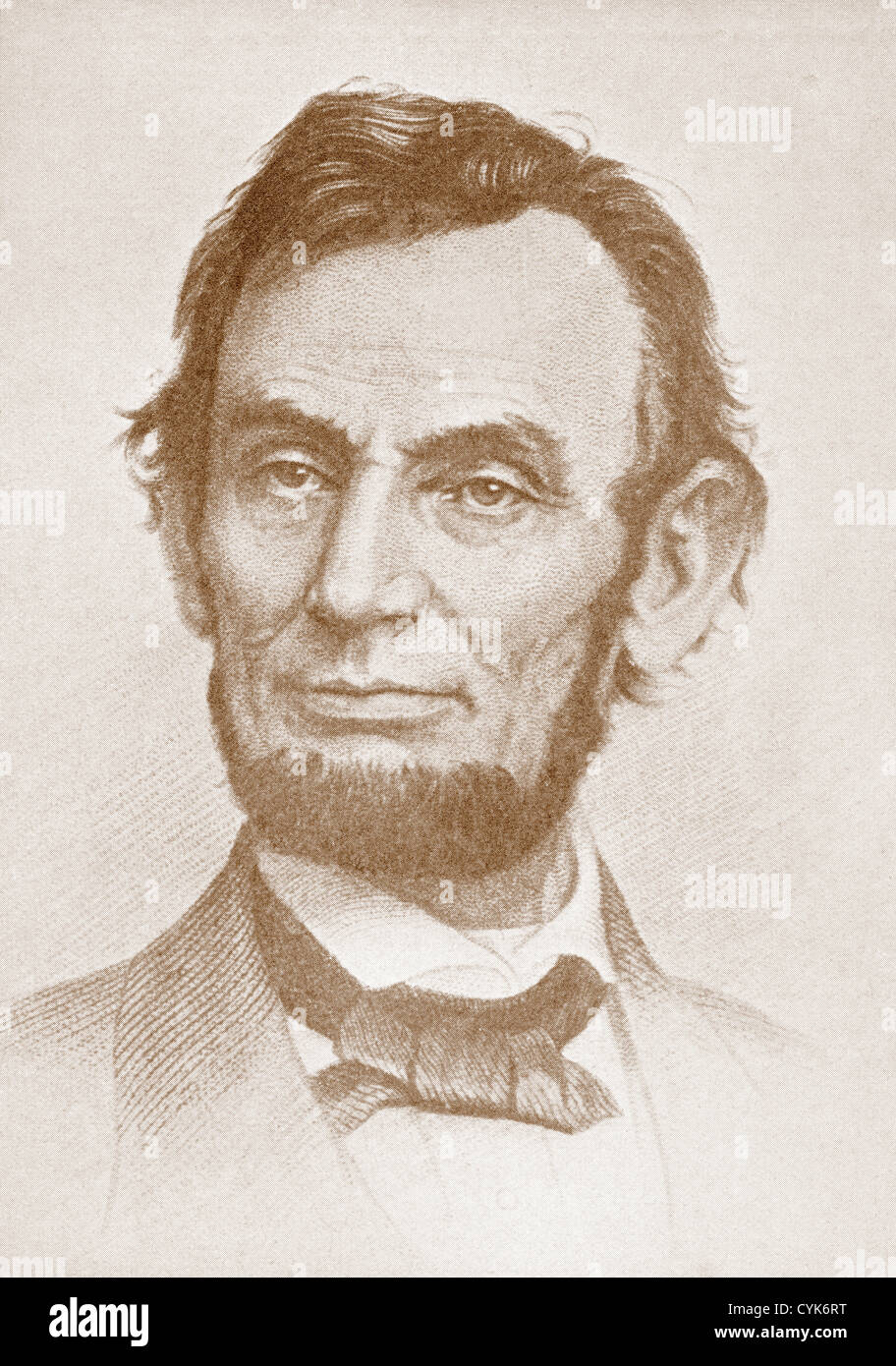 Abraham Lincoln, 1809 - 1865. 16e président des États-Unis. Banque D'Images