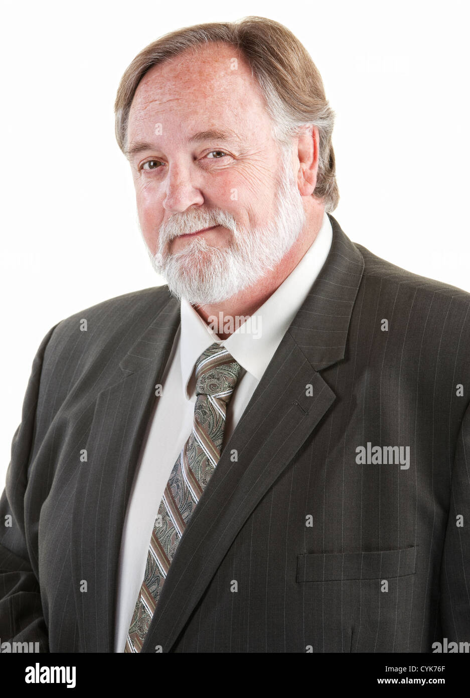 Middle aged smiling man avec costume et cravate Banque D'Images