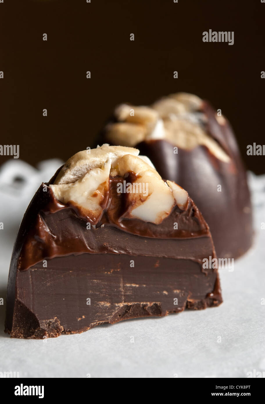 Luxe au chocolat noir avec stick Banque D'Images