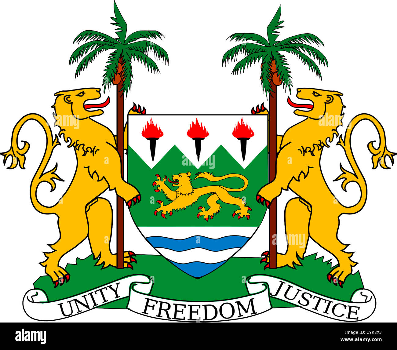 Armoiries de la République de Sierra Leone. Banque D'Images
