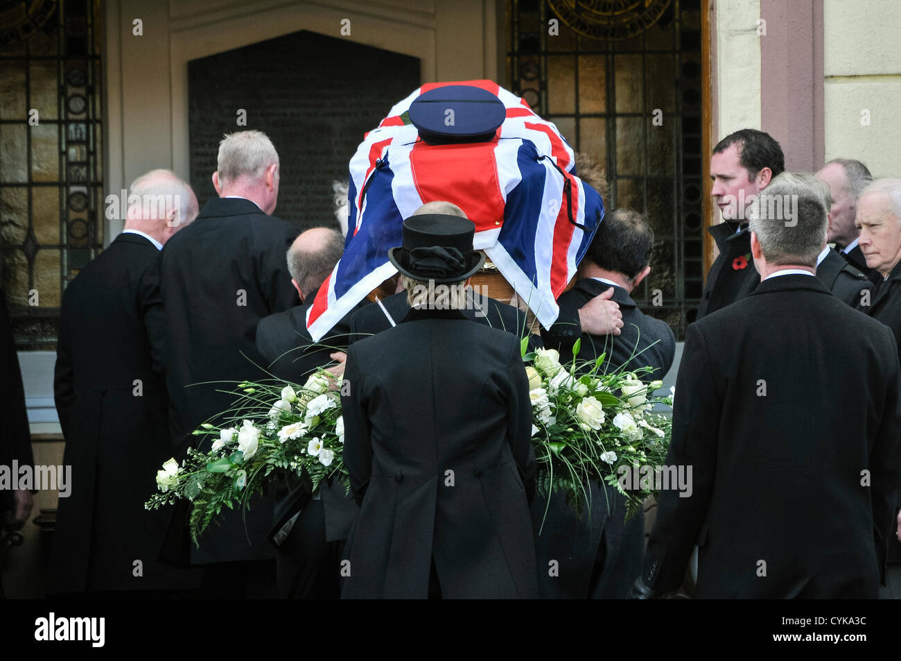 6 novembre 2012, Cookstown, en Irlande du Nord. Les funérailles de l'officier de la prison David Black, qui a été assassiné pendant la conduite au travail last jeudi matin. Banque D'Images