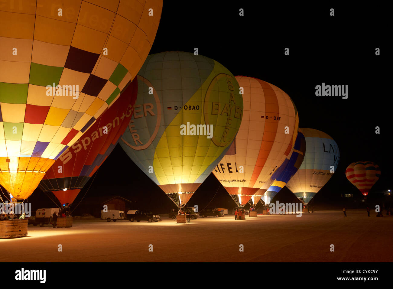 Hot Air Balloon's show lumineux Banque D'Images