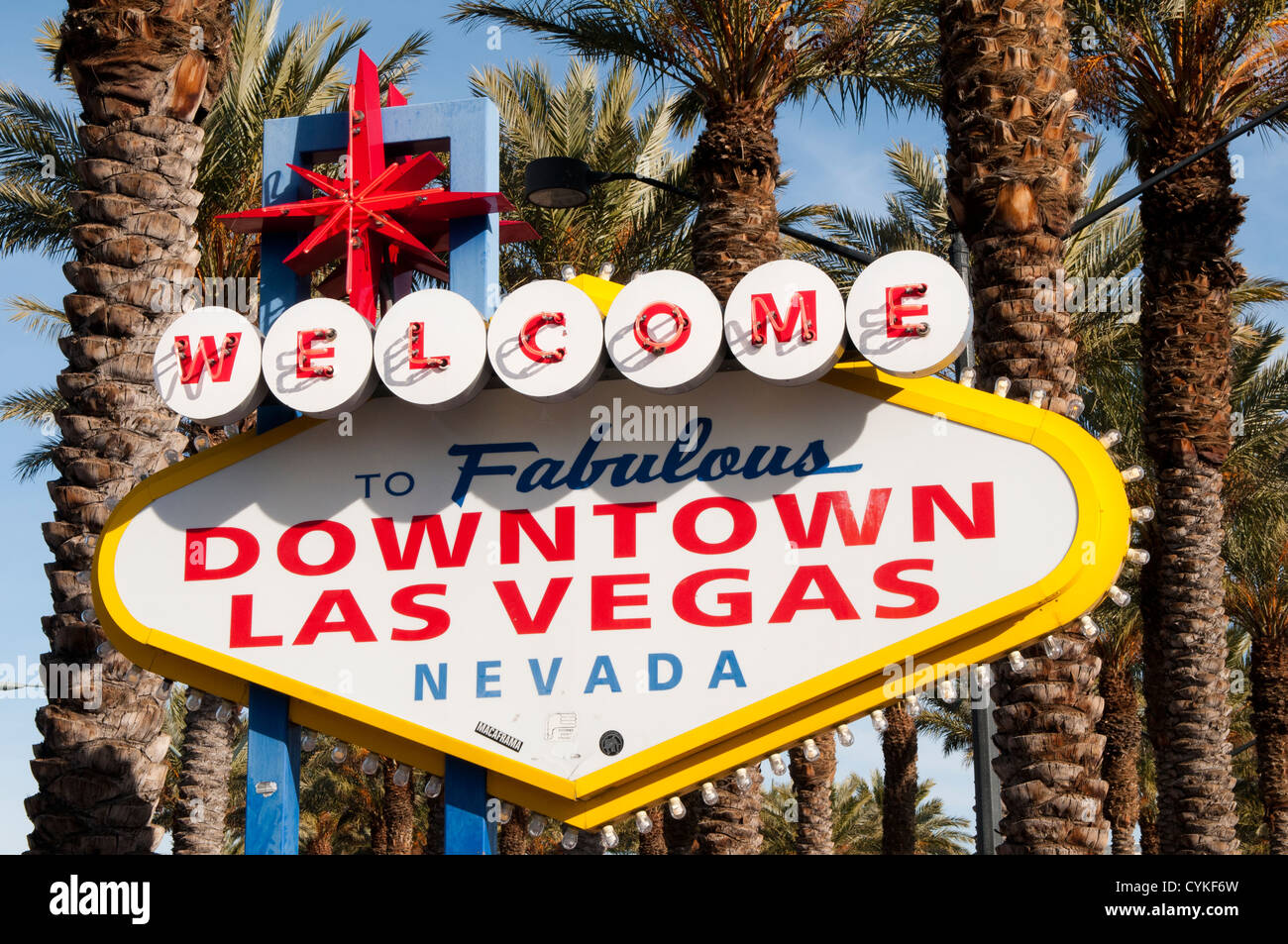 Welcome to Fabulous célèbre centre-ville de Las Vegas, Las Vegas, Nevada. Banque D'Images