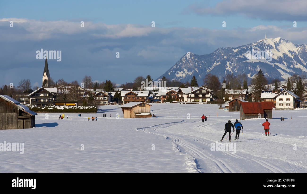 Ski nordique dans les traces autour d'Oberstdorf Banque D'Images