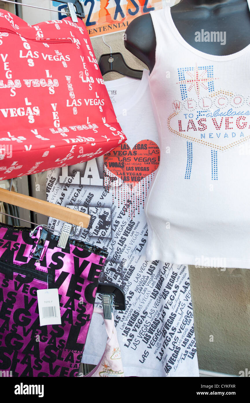 Sacs de souvenirs et des T-Shirts Las Vegas, Nevada. Banque D'Images