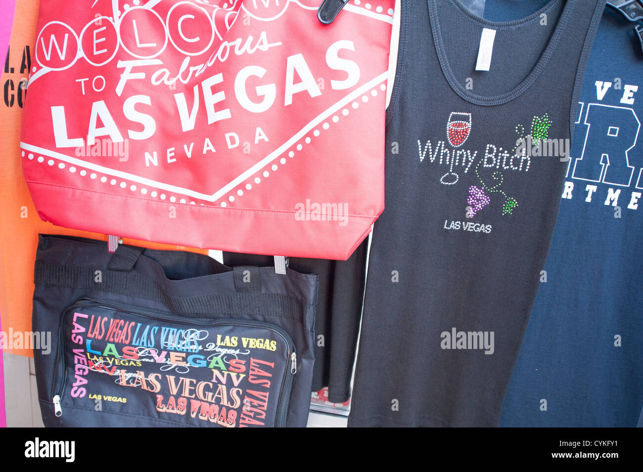 Sacs de souvenirs et des T-Shirts Las Vegas, Nevada. Banque D'Images