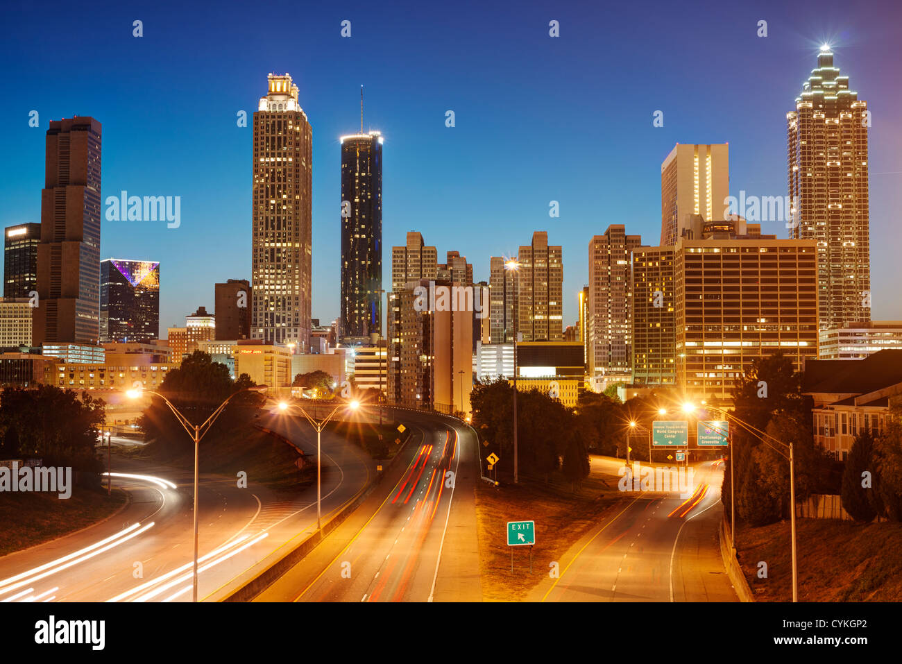 HDR de Atlanta Skyline Banque D'Images
