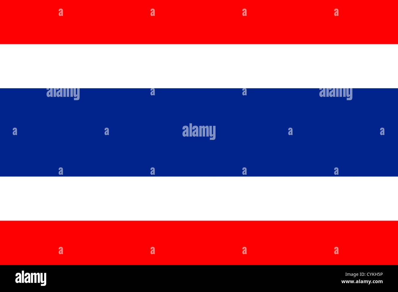 Drapeau national du Royaume de Thaïlande. Banque D'Images