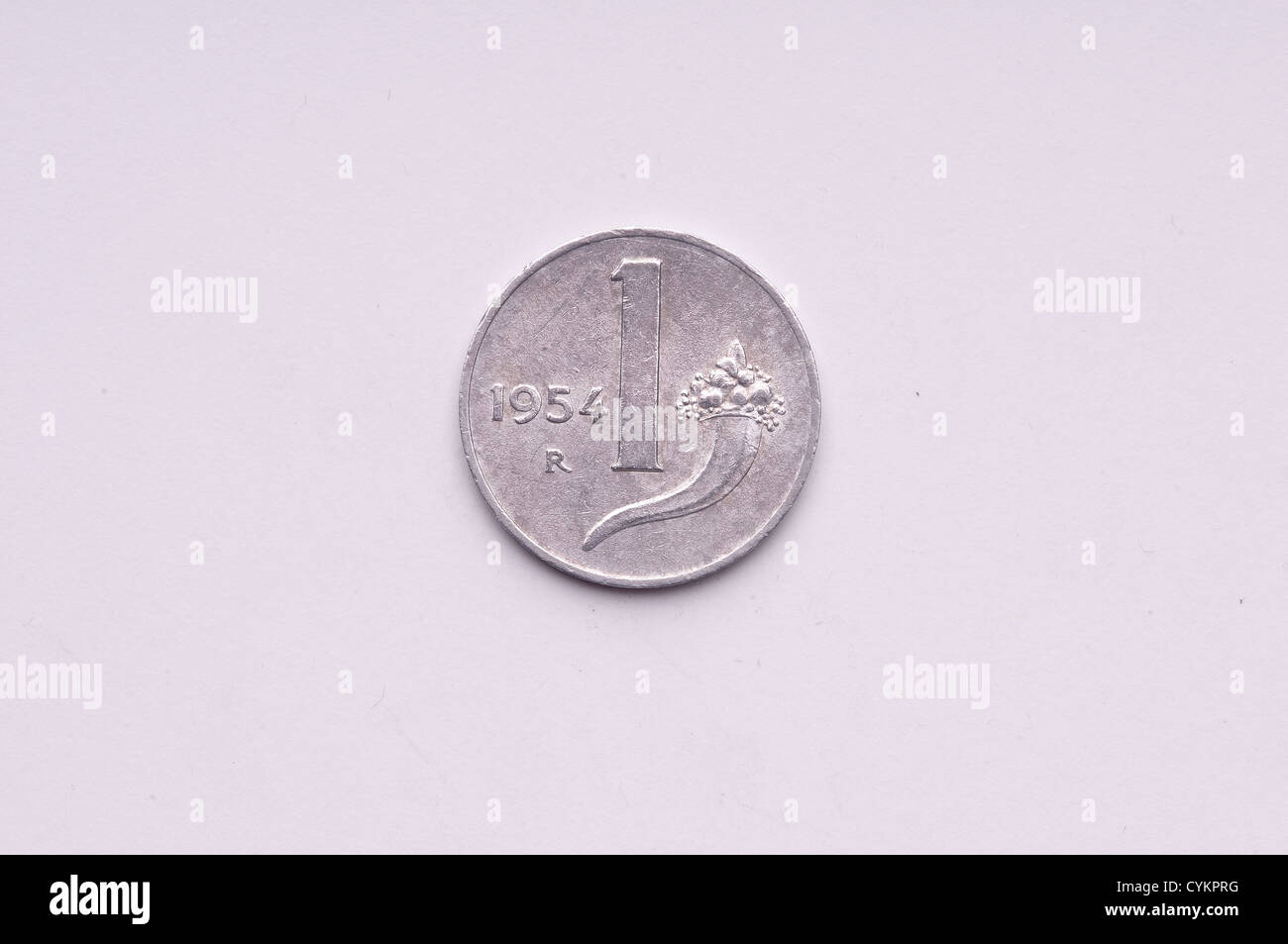 Une pièce de monnaie italienne Banque D'Images