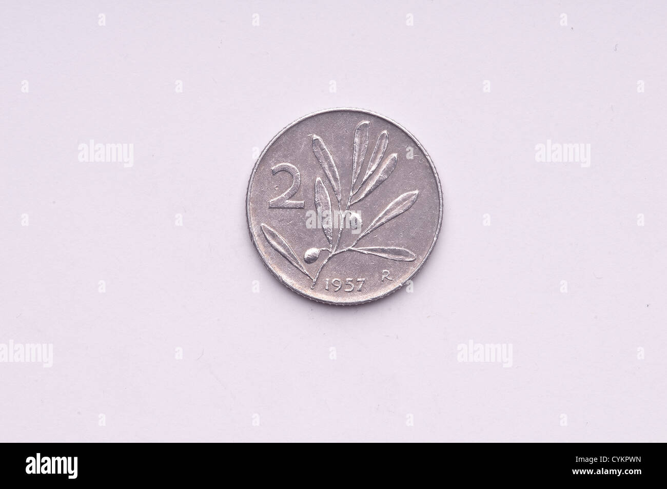 Une pièce de monnaie italienne Banque D'Images