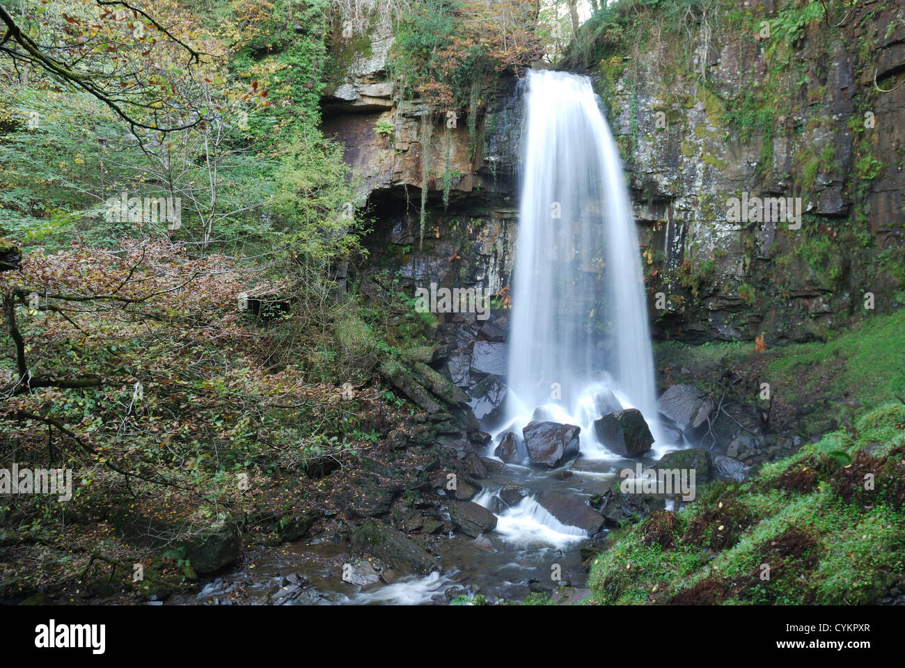 Melincourt cascade, Resolven, Neath, South Wales, UK Banque D'Images Melincourt cascade, Resolven, Neath, South Wales, UK Banque D'Images