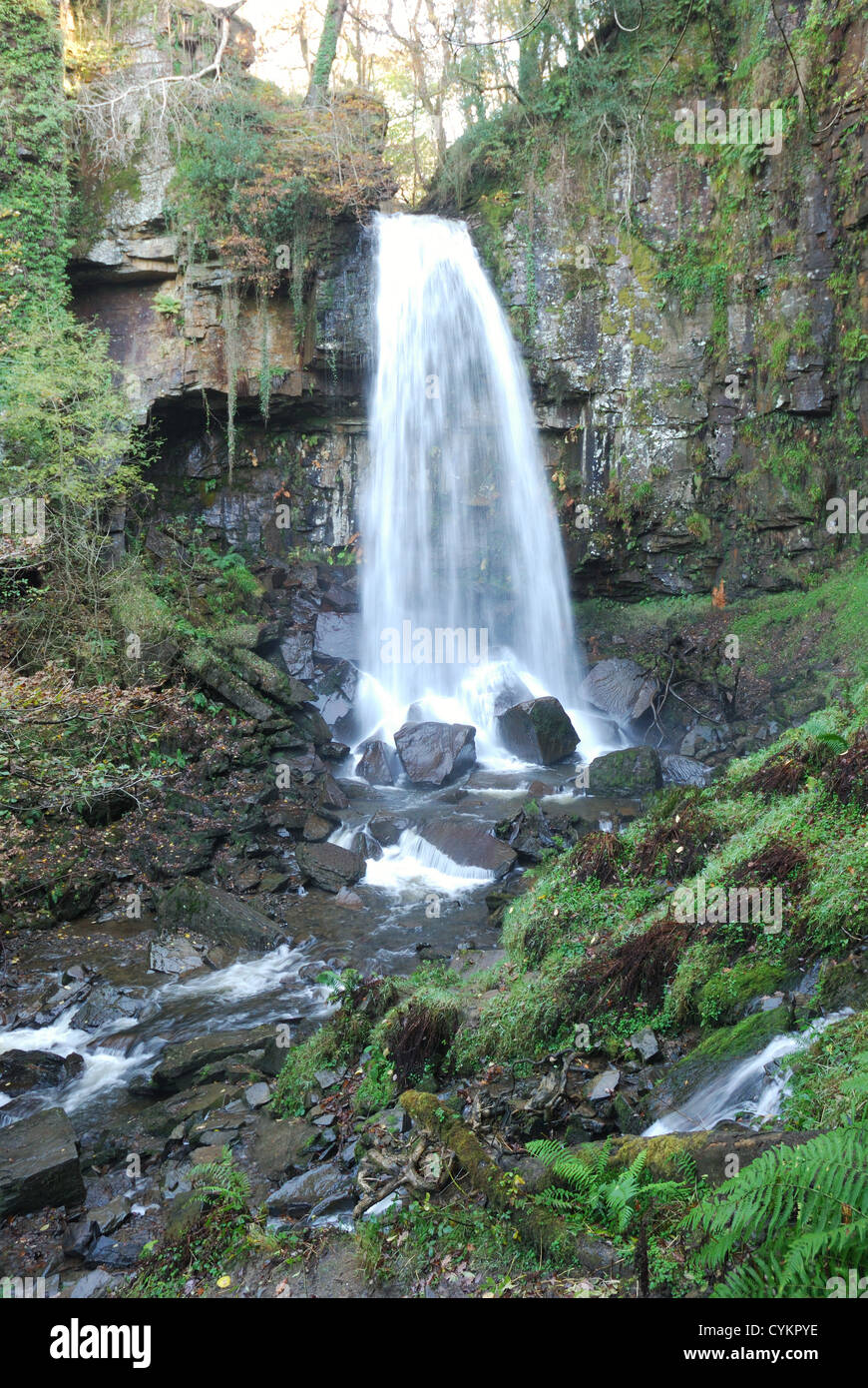 Melincourt cascade, Resolven, Neath, South Wales, UK Banque D'Images Melincourt cascade, Resolven, Neath, South Wales, UK Banque D'Images