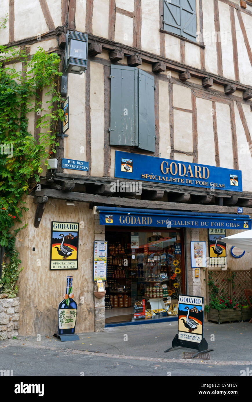 Boutique à Bergerac, France, vendant des produits locaux, principalement les produits de canard Banque D'Images