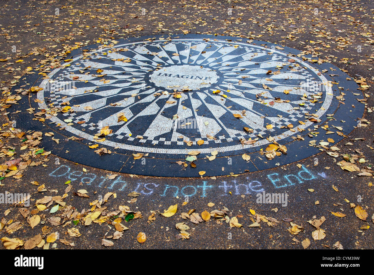 Central Park's Memorial à John Lennon Banque D'Images
