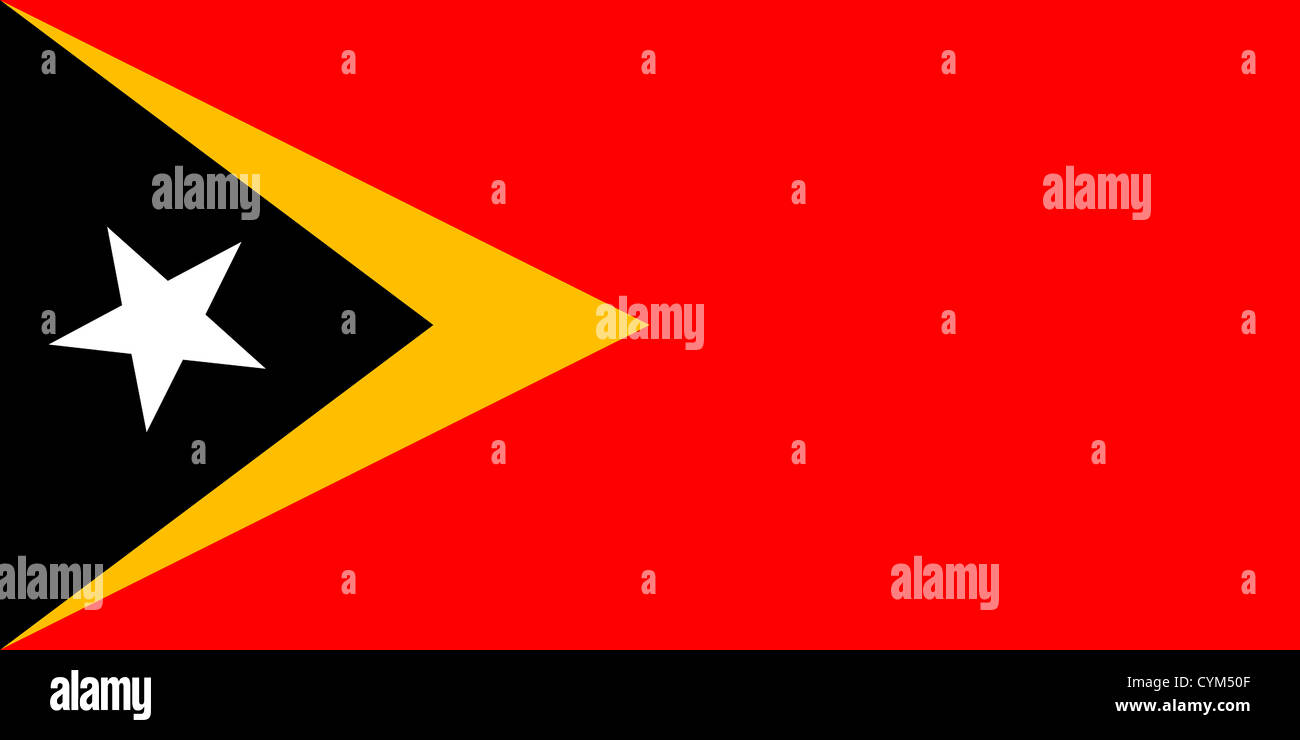 Drapeau national de la République démocratique du Timor-Leste - Timor Oriental. Banque D'Images