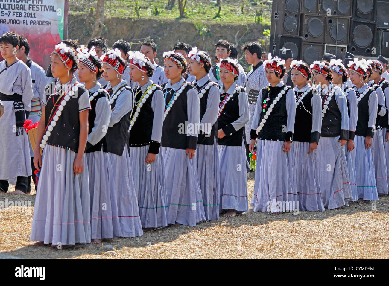 Yobin tribus à Namdapha Festival Culturel Eco, Miao, de l'Arunachal Pradesh, Inde Banque D'Images