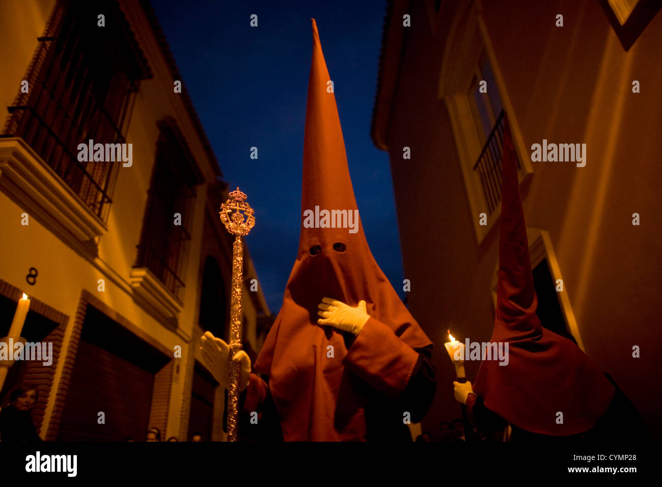 Procession de la semaine Sainte de pâques à Puente Genil dans la province de Cordoue, Espagne, le 3 avril 2012. Banque D'Images
