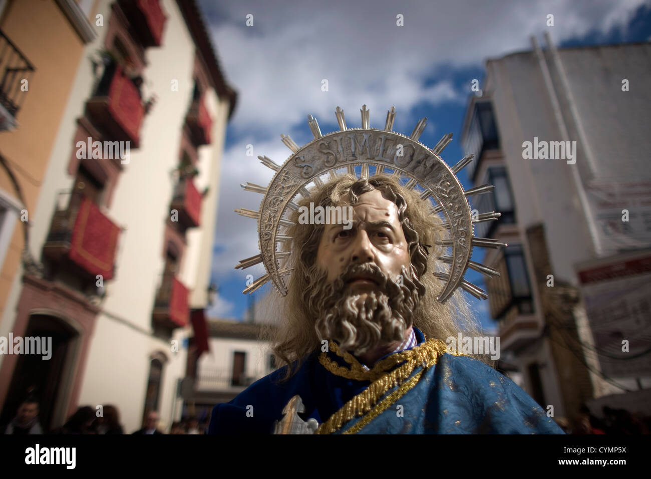 Procession de la semaine Sainte de pâques à Puente Genil dans la province de Cordoue, Espagne, le 3 avril 2012. Banque D'Images