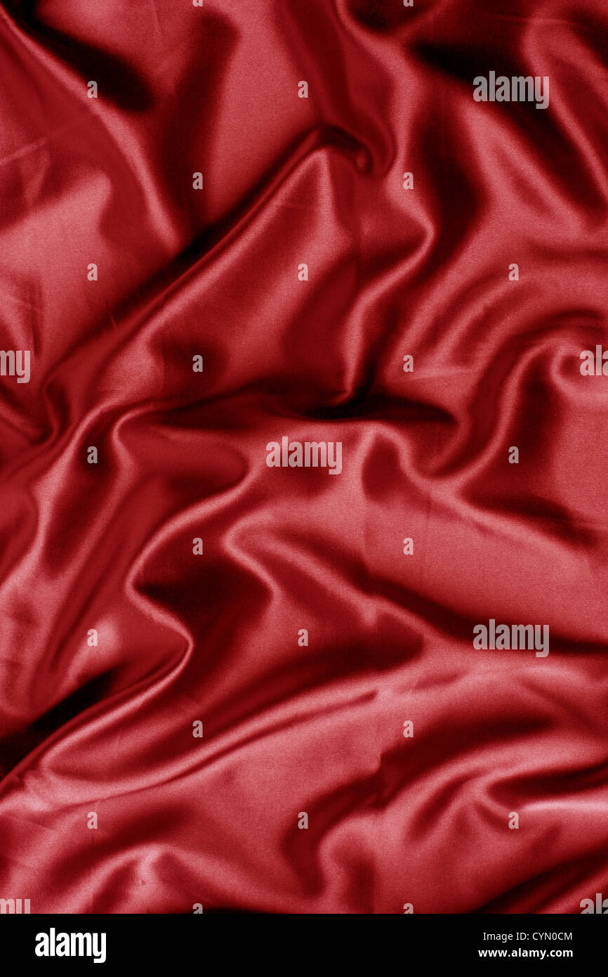 Luscious red satin, forme courbe et soft à la fantastique, pour les fonds Banque D'Images